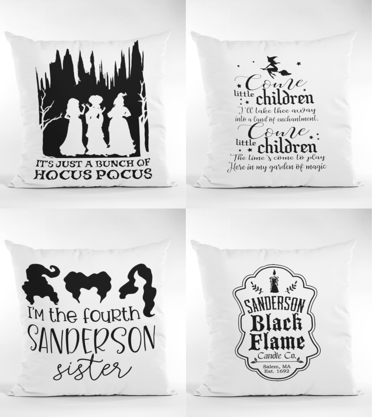 Halloween Witches 16"x16" Throw Pillowcases