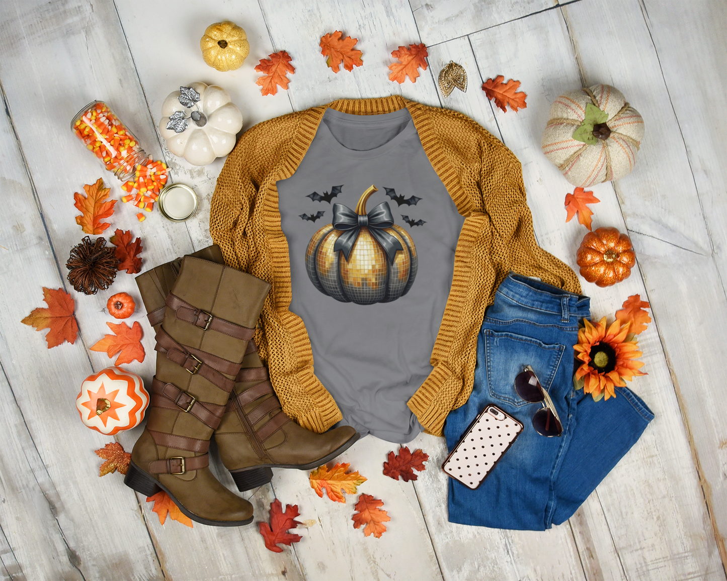 Disco Halloween Pumpkin Tee
