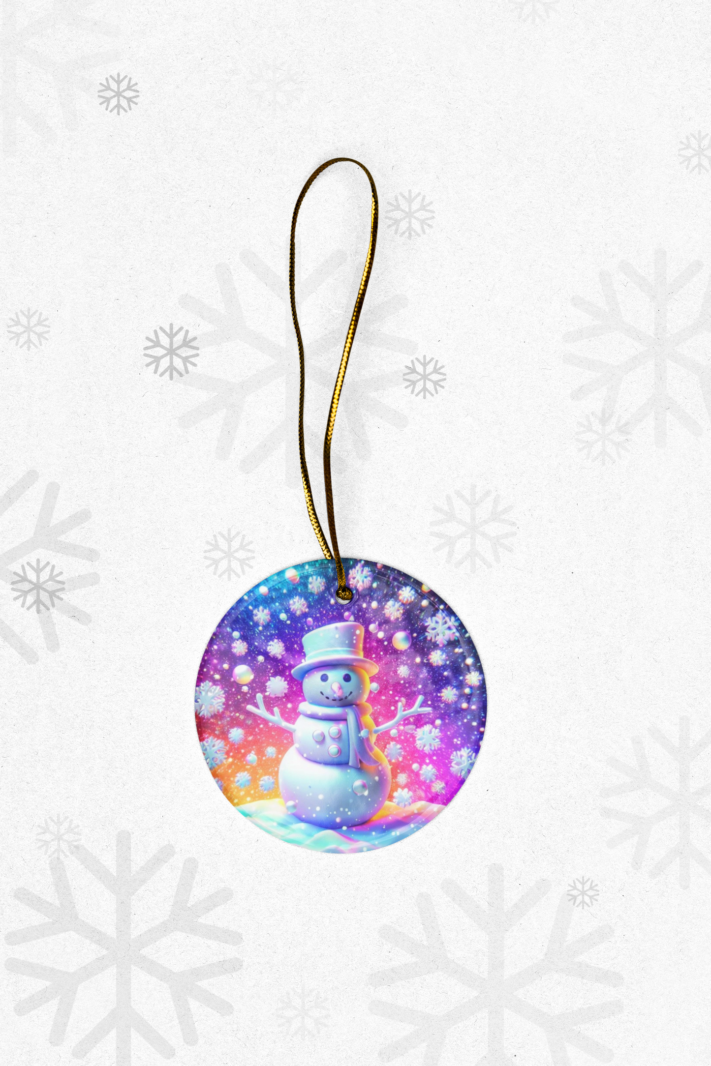 Colorful Snowman Ornament 3D