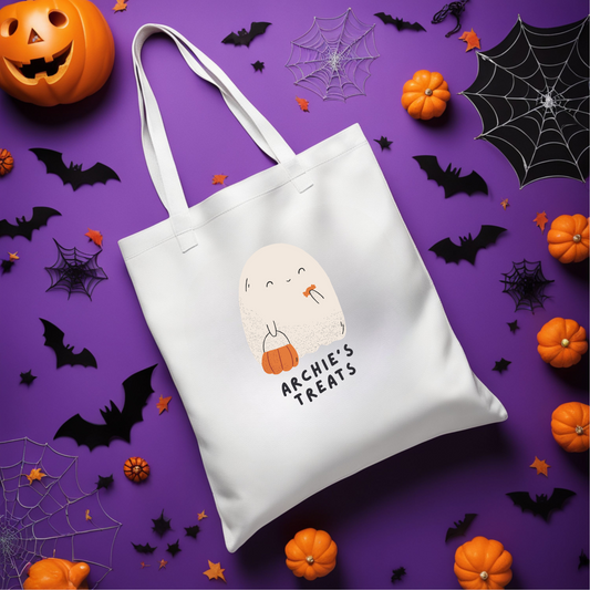 Trick or Treat Tote - Ghost - Customizable